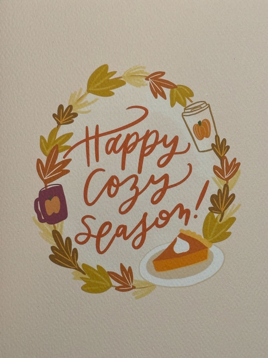 Prairie Letter Shop Print:  Happy cozy Season